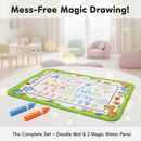 Reusable Mess-Free Aqua Doodle Mat (25 x 15 inch) with 2 Water Pens